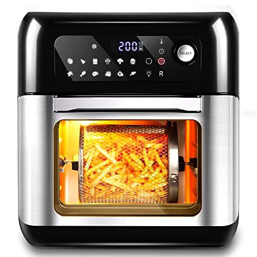 Freidora de Aire de 10 L, Horno de Aire Caliente 12 en 1 con Pantalla Táctil LED