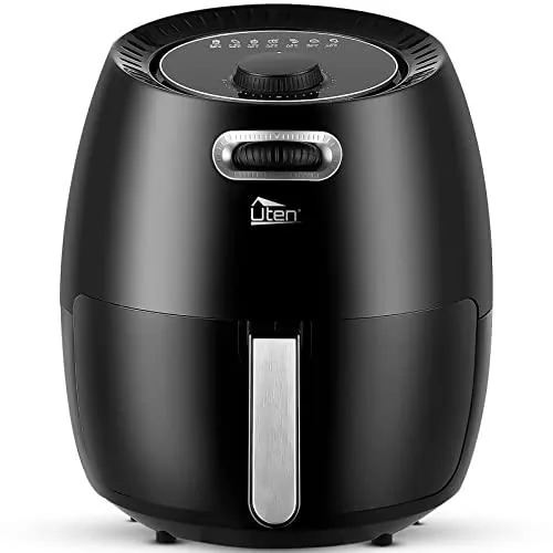 Freidora de Aire Caliente de 6,5 L, Uten Air Fryer XXL con Múltiples Accesorios Tiempo y Temperatura Personalizados, 1800 W