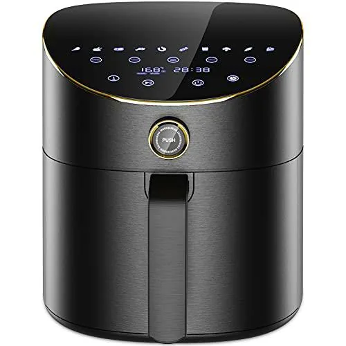Freidora sin Aceite 5.5L, XXL Freidora de Aire Caliente con 10 Programas y Recetas de Airfryer de Vpcok Direct