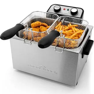 ProfiCook PC-FR 1038 freidora doble, 2 cestas pequeñas y 1 grande