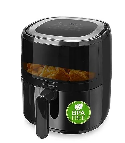 Emerio AF-129329.3 AirFryer - Freidora digital de aire caliente con ventana de visualización