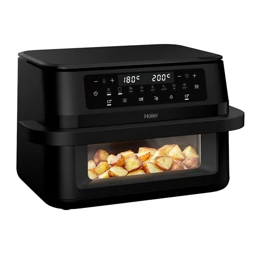 Haier Freidora de Aire Doble Cajón Flex 11L con Divisor y Ventana