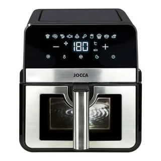 Jocca - Freidora sin aceite 8,5 L digital con ventana | 10 programas | Doble resistencia superior e inferior | Cocina rápida y uniforme | Air fryer grande con visor