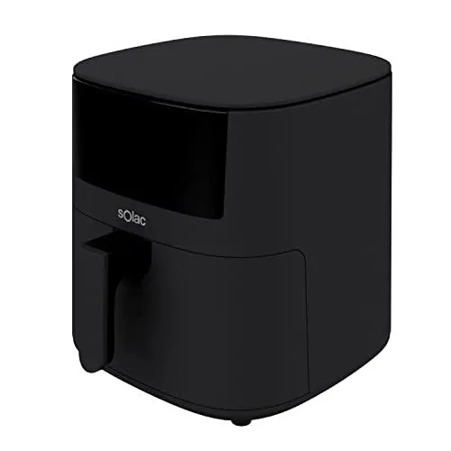 Solac - Freidora sin Aceite 7L | 1650W | 11 menús | Air Fryer 40-200º | Antiadherente | Apta lavavajillas | Panel control táctil multifunción | Programable Temporizador | Freidora Aire | Negro
