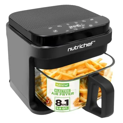 Nutrichef Freidora de Aire 5.5L, 8 Modos Cocción, de Nutrichef en Cocina