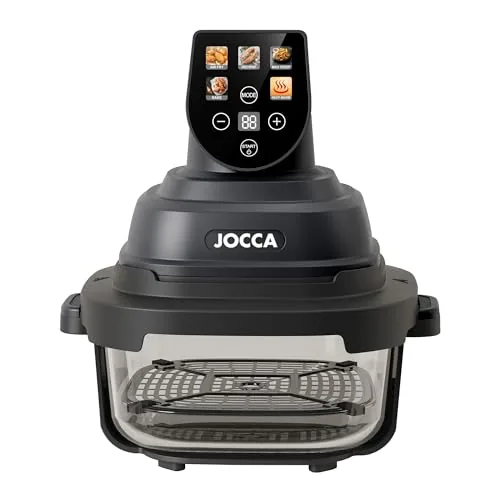 JOCCA Freidora de Aire Digital de Cristal 4,5L + 1,5 L,Air Fryer de Vidrio Borosilicato de Jocca