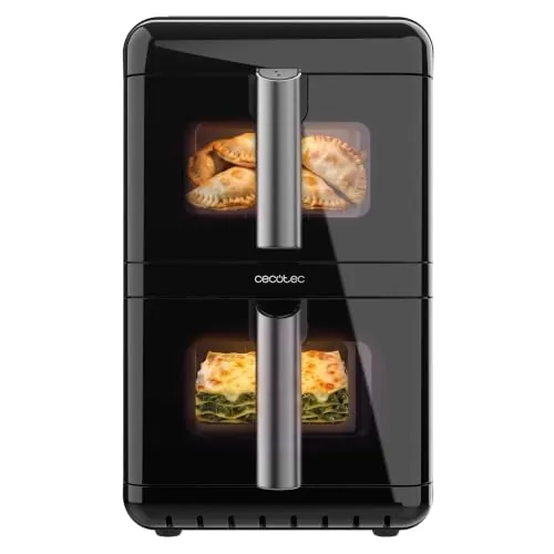 Cecotec Freidora de Aire 12 L Cecofry DuoLevel 12000 Window Total | Cubetas Superpuestas de 6 Litros