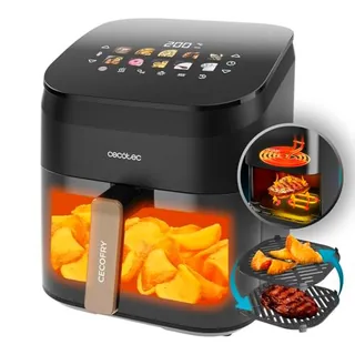 Cecotec Freidora de Aire sin Aceite 6,5L Plancha Grill Doble Resistencia Ahumador Integrado Air Fryer Cecofry&Grill Smokin' 6500