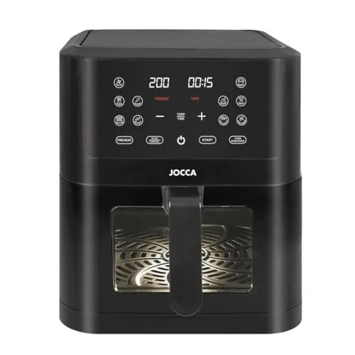 Freidora de Aire 8L Digital con Ventana | 10 Programas Predefinidos | Temperatura 34-200ºC | Temporizador 1-24h | Función Precalescar y Deshidratar | Apagado Automático | Pantalla LED Táctil