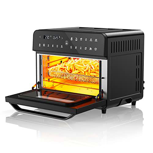 Freidora de Aire 25L Horno de Aire Caliente 12 en 1 Freidora sin Aceite de Acero Inoxidable con Pantalla Táctil LED