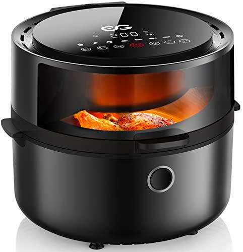 Freidora de aire caliente 5,5L XXL Negra Freidora de aire caliente con pantalla táctil LED digital