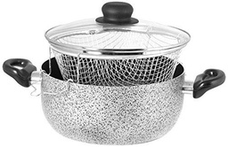 Home SH-0499324 Freidora Antiadherente Salitre Cm 24 Olla de cocción, Multicolor