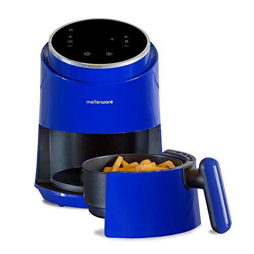 Mellerware - Freidora sin Aceite Crunchy! 1230W | 7 Programas Predefinidos | Temporizador Programable | Air Fryer 80-200 Grados | Diseño Compacto| 1,4L | Sin BPA/PFOA | Freidora Aire Digital | Blue