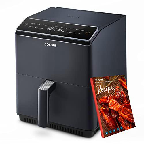 COSORI Freidora sin Aceite 5.5 L, Freidora Aire Caliente con 11 Programas,  100 Recetas en Español, con Función Mantener Caliente, Pantalla LED Táctil,  Temporizador, 1700 W, Roja