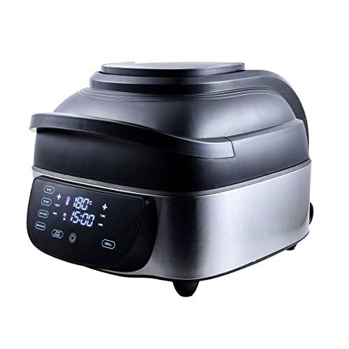 MasterPro Digital Smokeless Grill | Plancha de Cocina | Robot de Cocina y Grill Eléctrico Sin Humo de 1800W | 5 Funciones | Parrilla Eléctrica | Freidora de Aire