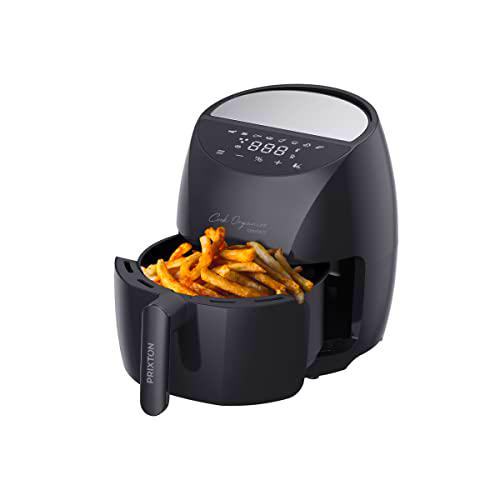 PRIXTON Cook Organics Compact - Freidora sin Aceite de Aire Caliente / Air  Fryer Capacidad 3,7 litros Pantalla LED Táctil Potencia 1400 W 8 Programas  Predeterminados Tiempo y Temperatura Ajustables