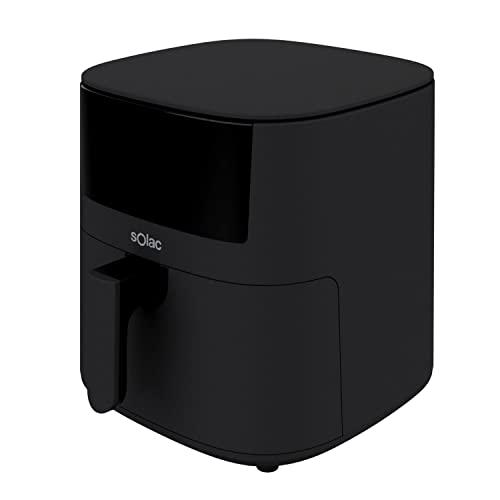 Solac - Freidora sin Aceite 7L | 1650W | 11 menús | Air Fryer 40-200º | Antiadherente | Apta lavavajillas | Panel control táctil multifunción | Programable Temporizador | Freidora Aire | Negro