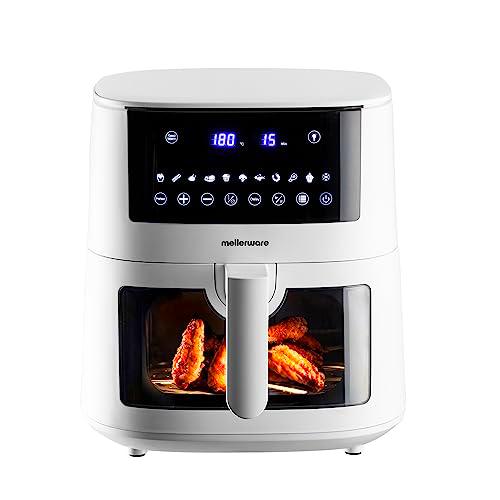 Mellerware - Freidora sin Aceite Crunchy XL 7L | 1650W | 11 Menús Predefinidos | Air Fryer 80-200º | Antiadherente | Temporizador Programable | Apto Lavavajillas | Freidora de Aire Sin BPA/PFOA