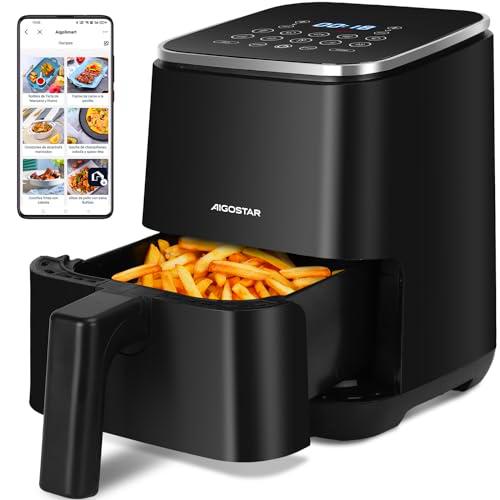 Aigostar Dot - Freidora sin Aceite 2L, 1200W, Freidora de aire con 8 Programas y Pantalla Táctil LED