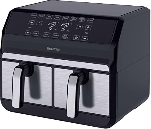 Sencor Freidora sin aceite Air Fryer, doble compartimento
