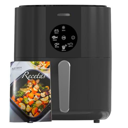 Azorex Freidora de aire 5,5L 1700W con Pantalla táctil Freidora Sin Aceite 6 programas 80-200 Negro