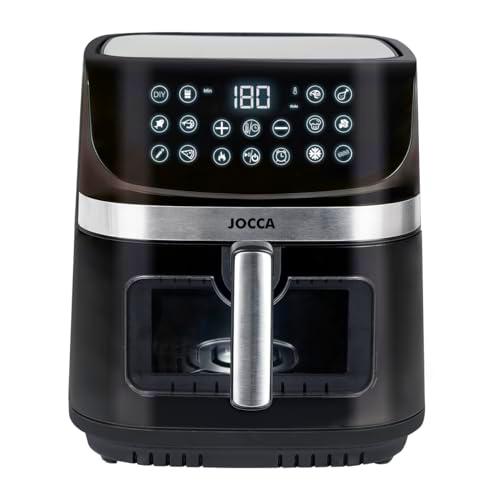 JOCCA - Freidora de Aire Caliente 9L| Freidora Sin Aceite 9 Litros| Air Fryer Gran Capacidad| Temporizador| Temperatura Ajustable| Cocina Sana| Potencia 2200W| Programas| Pantalla Táctil (Negro)