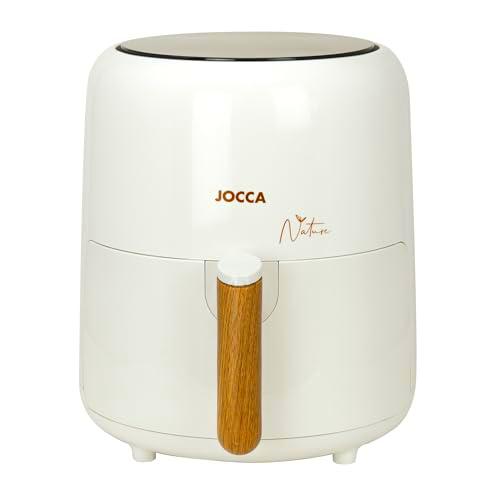 JOCCA - Freidora de Aire Caliente 3,8L Linea Nature Blanca| Freidora Sin Aceite| Air Fryer 3,8 Litros| Temporizador| Temperatura Ajustable| Cocina Sana| 1450W| Pantalla LED Tactil| Ahorro Energía