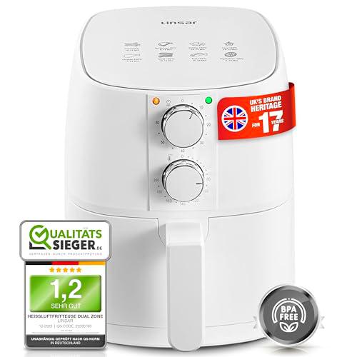 Linsar - Freidora de aire caliente 4L - Airfryer con temporizador y función de mantenimiento del calor