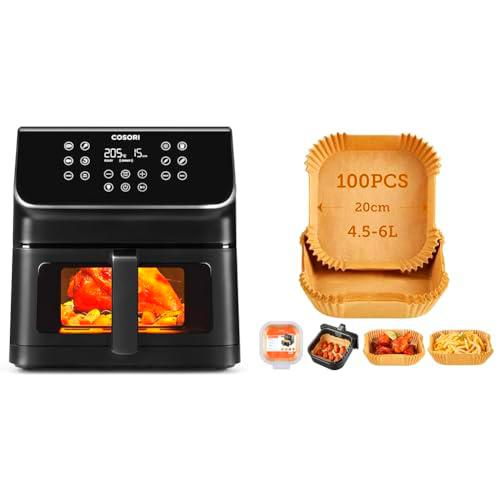 Freidora de aire Cosori CP358 y papel para hornear para freidora de aire