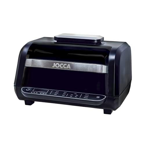 JOCCA - Freidora de Aire Caliente 7L| Freidora Sin Aceite 7 Litros| Air Fryer| Temporizador| Temperatura Ajustable| Cocina Sana| 1700W| (Negro/Plata)