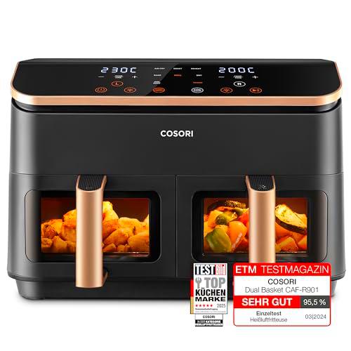 COSORI Hot Air Fryer 2 Chambers Airfryer, 8-in-1 Dual Zone Air Fryer XXL 8.5 L