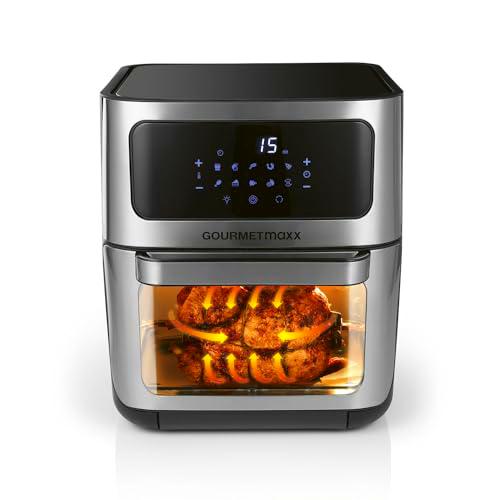 GOURMETmaxx Freidora de aire caliente digital XL con 10 programas | Combinación inteligente de horno de aire caliente