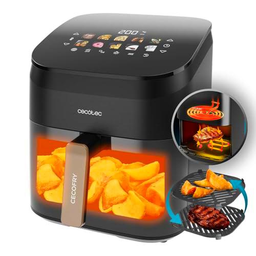 Cecotec Freidora de Aire sin Aceite 6,5L Plancha Grill Doble Resistencia Ahumador Integrado Air Fryer Cecofry&amp;Grill Smokin' 6500
