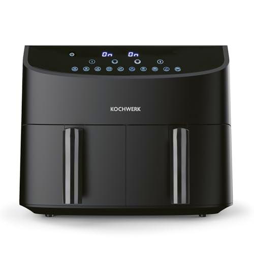 Rachs KOCHWERK freidora de aire caliente de doble cámara 7L | Freidora digital de acero inoxidable con pantalla táctil
