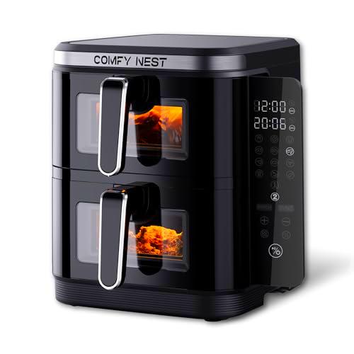 Comfy Nest, Freidora de Aire de Doble Cesta 11L con 12 programas de cocción