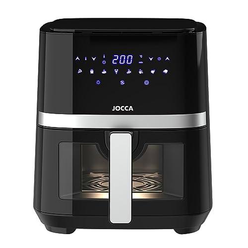 Jocca - Freidora de Aire Caliente 3,8L | Freidora Sin Aceite | Cocina Sana | 1450W de Potencia | Protección sobrecalentamiento | Mango con tacto frío (Negro 5L)