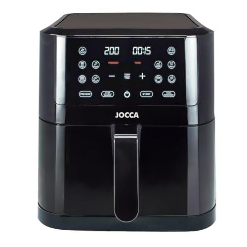 JOCCA - Freidora de Aire Caliente 8L| Freidora Sin Aceite| Air Fryer| Temporizador| Temperatura Ajustable| Cocina Sana| (Negro)