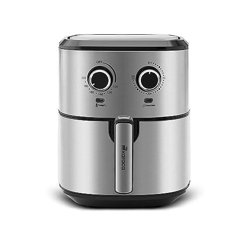 Karaca Multifry Inox 1700W Freidora Doble XL 5,5 L con inyección de aceite