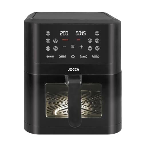 Freidora de Aire 8L Digital con Ventana | 10 Programas Predefinidos | Temperatura 34-200ºC | Temporizador 1-24h | Función Precalescar y Deshidratar | Apagado Automático | Pantalla LED Táctil