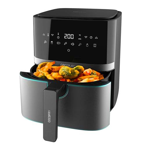 Cecotec Freidora de Aire de 5,5L, Air Fryer, Cecofry Full InoxBlack 5500 Pro