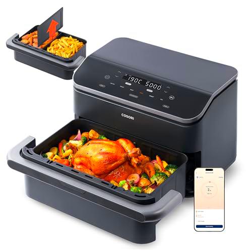 COSORI Freidora de aire caliente de 2 cámaras, doble Blaze TwinFry 10L