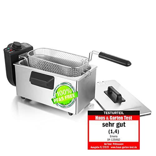 Emerio Freidora de aceite de 3,0 L con tecnología de zonas frías