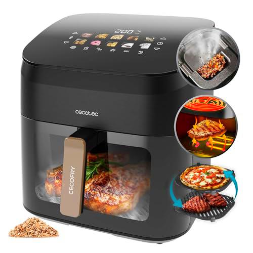 Cecotec Freidora de Aire sin Aceite 8,5L Plancha Grill Doble Resistencia Ahumador Integrado Air Fryer Cecofry&amp;Grill Smokin' 8500