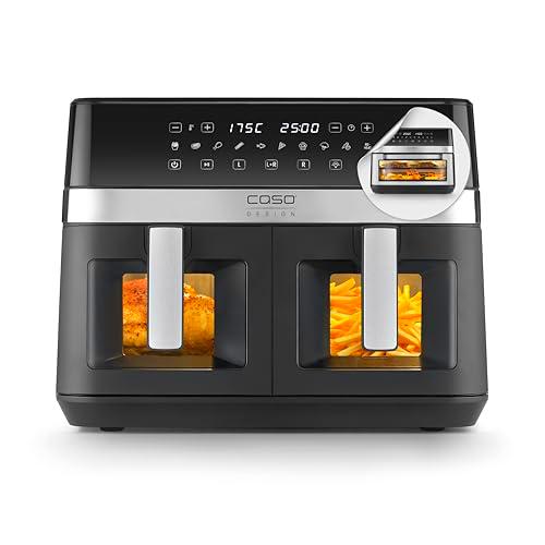 CASO AirFry DuoChef - 2in1 Freidora de aire sin aceite con doble compartimento de 5,5 L o un gran horno AirFry de 14 L