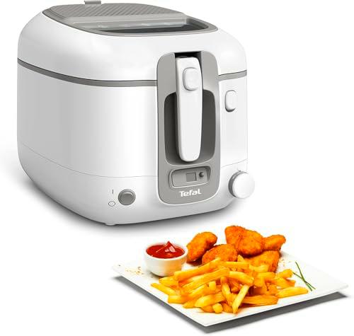 Tefal FR3141 Super Uno Freidora | Carcasa térmica | Capacidad de hasta 1,2 kg | Temporizador digital | Cartucho de filtro antiolores | Recipiente interior extraíble antiadherente | Blanco/Gris