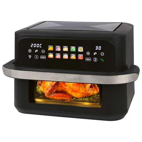 Freidora de aire caliente ProfiCook® XXL | 10 litros | Sin aceite ni grasa | Pantalla táctil | Freidora de aire caliente de 2400 W | 2 compartimentos | 10 programas | 80-200 ºC | PC FR 1313 H