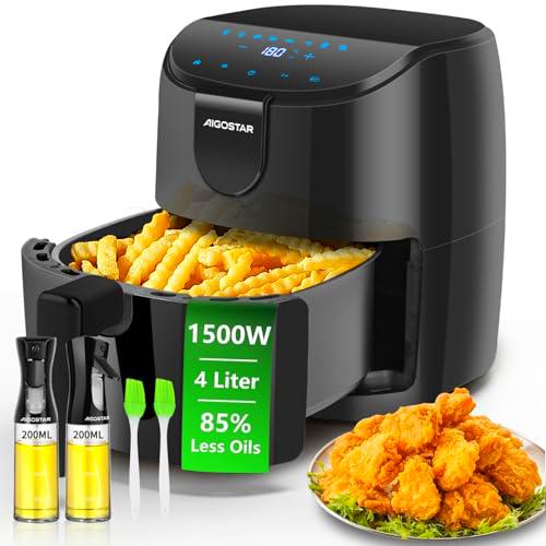 Aigostar Freidora de aire 4L con 2 dispensadores de vidrio
