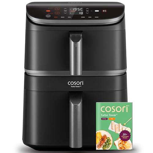 COSORI Turbo Tower - Freidora de aire caliente estándar con 2 cámaras