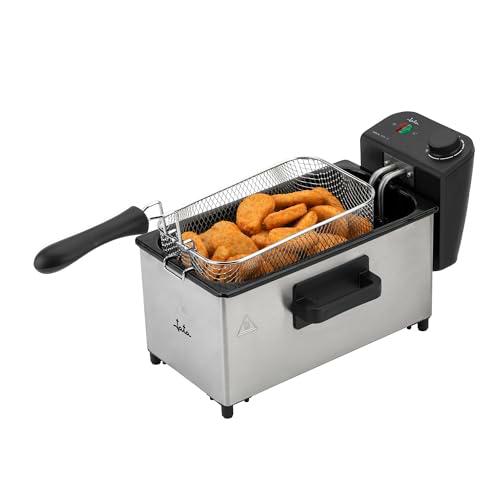 JATA JEFR1678 - Freidora Aceite 4 L 2000 W | Termostato ajustable con indicadores luminosos | Zona fría para aceite limpio y sin olores | Desmontable