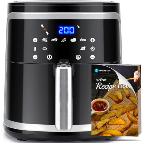 Aigostar Cube Pro - Freidora de Aire 1900W, 7L - Tecnología de Circulación de Aire 360º